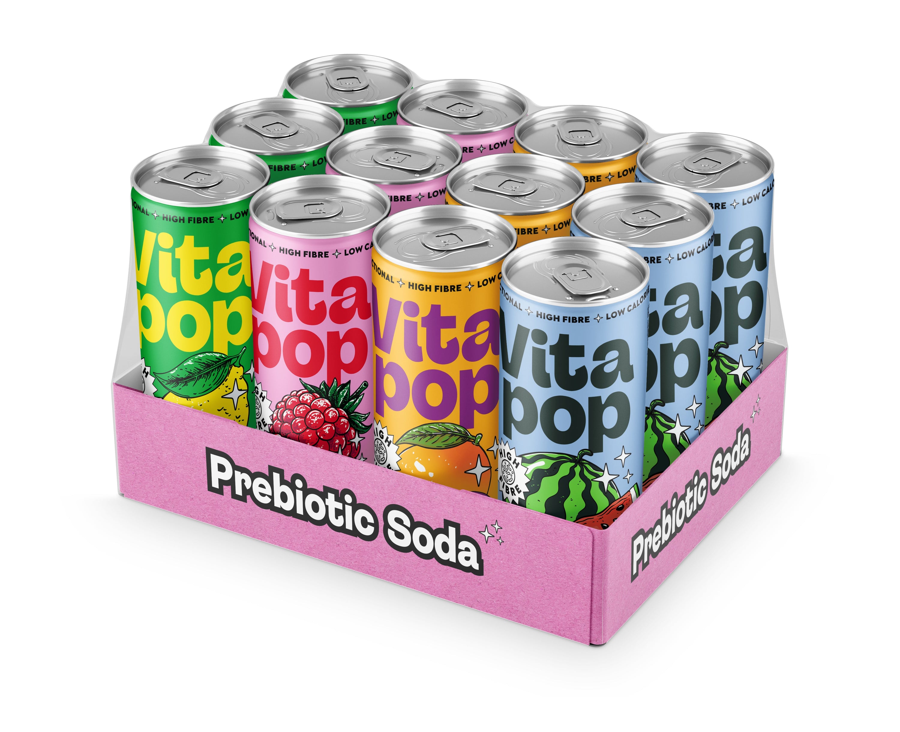 Vita Pop Pack Variado de Refrescos Prebióticos – 12 x 330 ml