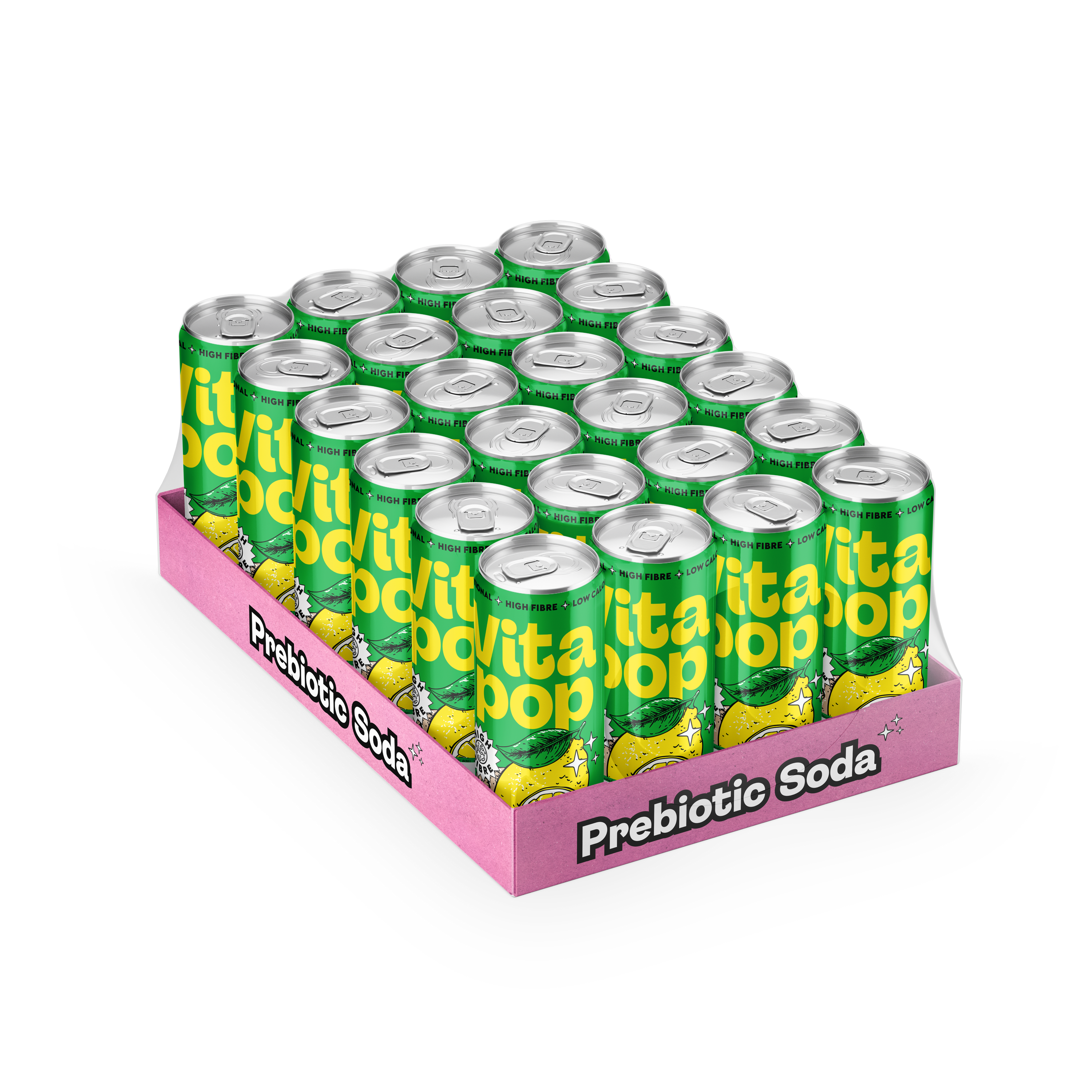 Vita Pop Refresco Prebiótico de Limón y Jengibre – 12 x 330 ml