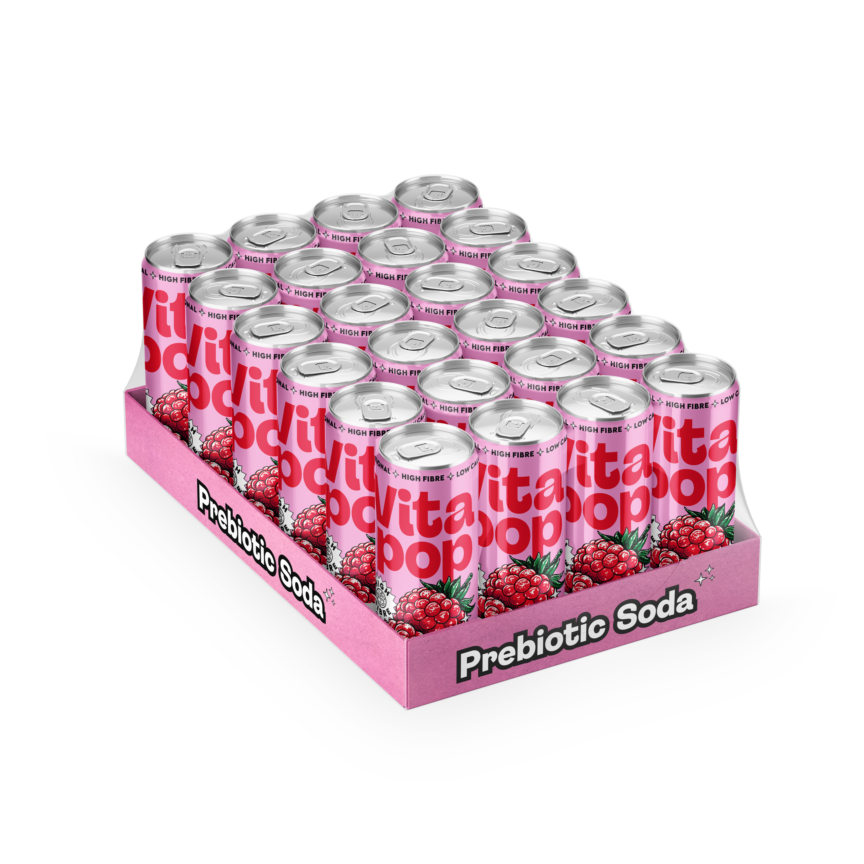 Vita Pop Refresco Prebiótico de Frambuesa – 12 x 330 ml