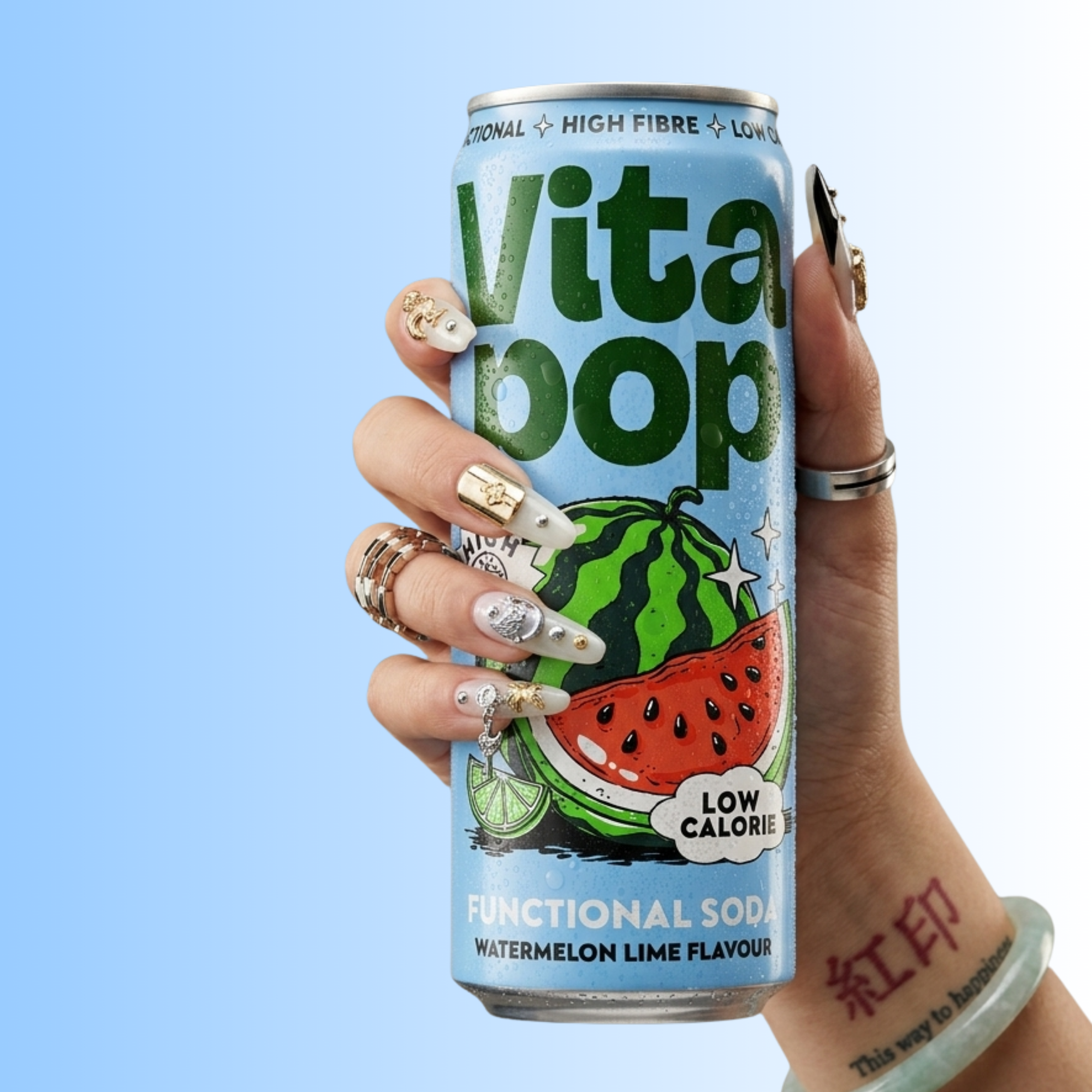 NUEVO 💥 Vita Pop Refresco Prebiótico de Sandía y Lima – 12 x 330 ml