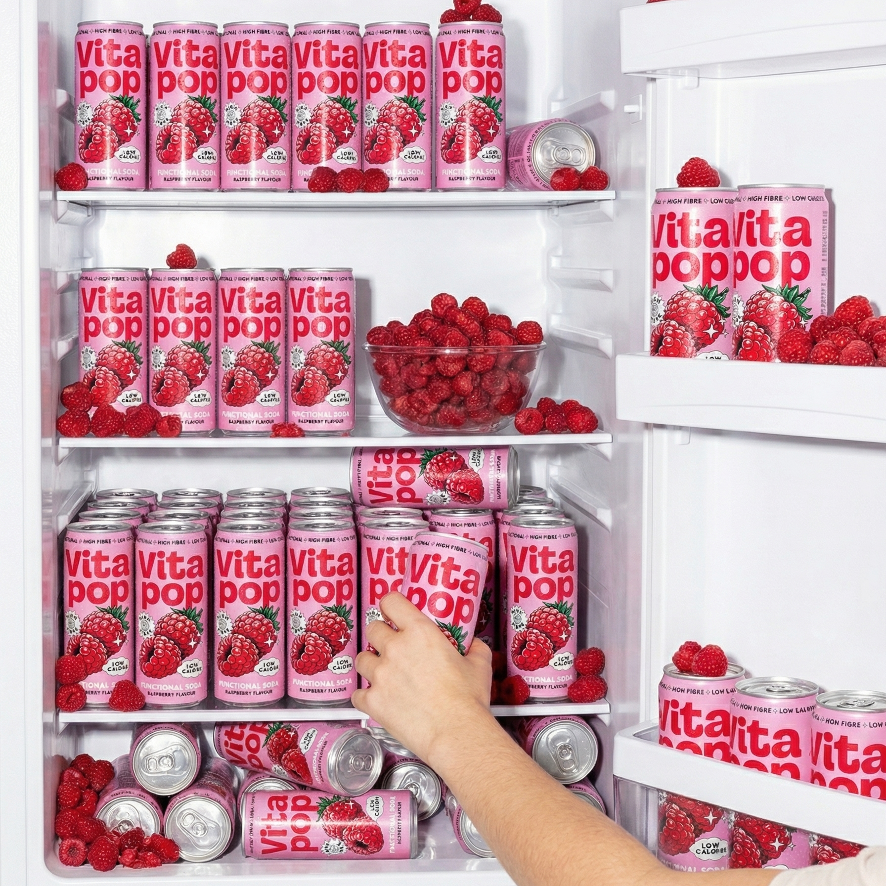 Vita Pop Refresco Prebiótico de Frambuesa – 12 x 330 ml