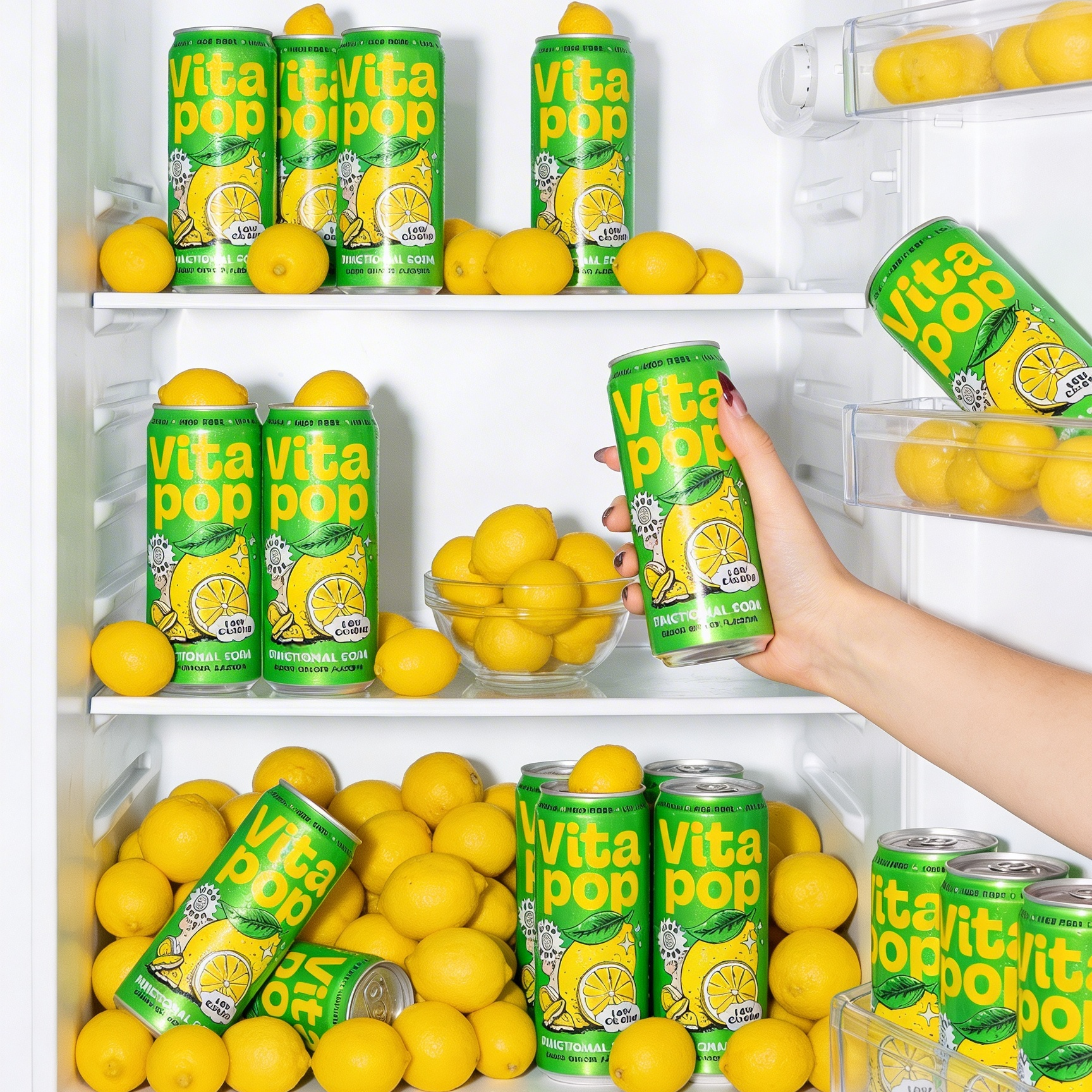 Vita Pop Refresco Prebiótico de Limón y Jengibre – 12 x 330 ml