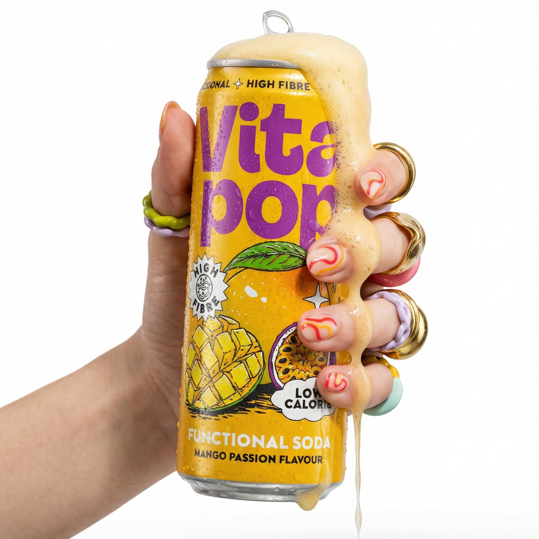 Vita Pop Refresco Prebiótico de Mango y Fruta de la pasión – 12 x 330 ml