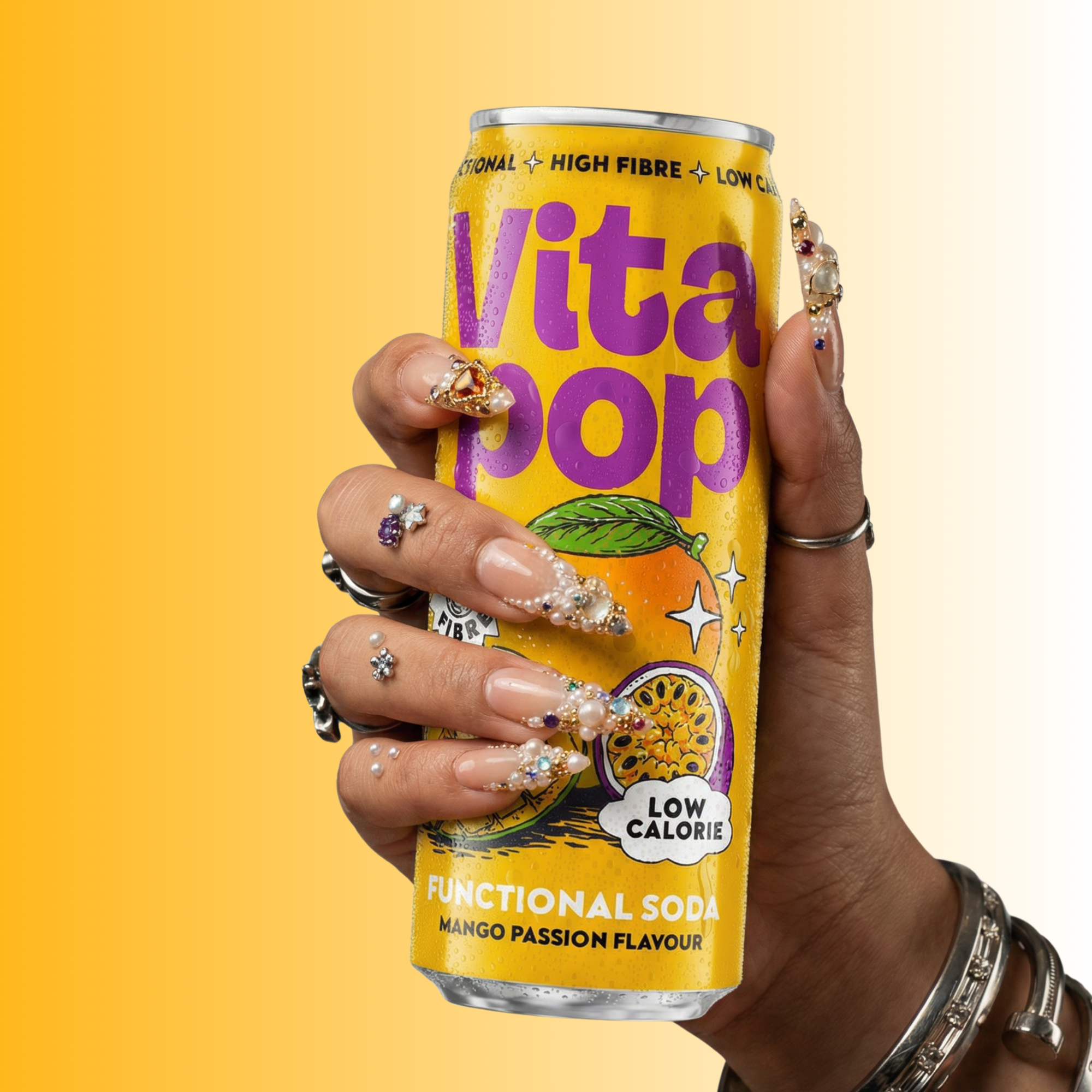 Vita Pop Refresco Prebiótico de Mango y Fruta de la pasión – 12 x 330 ml