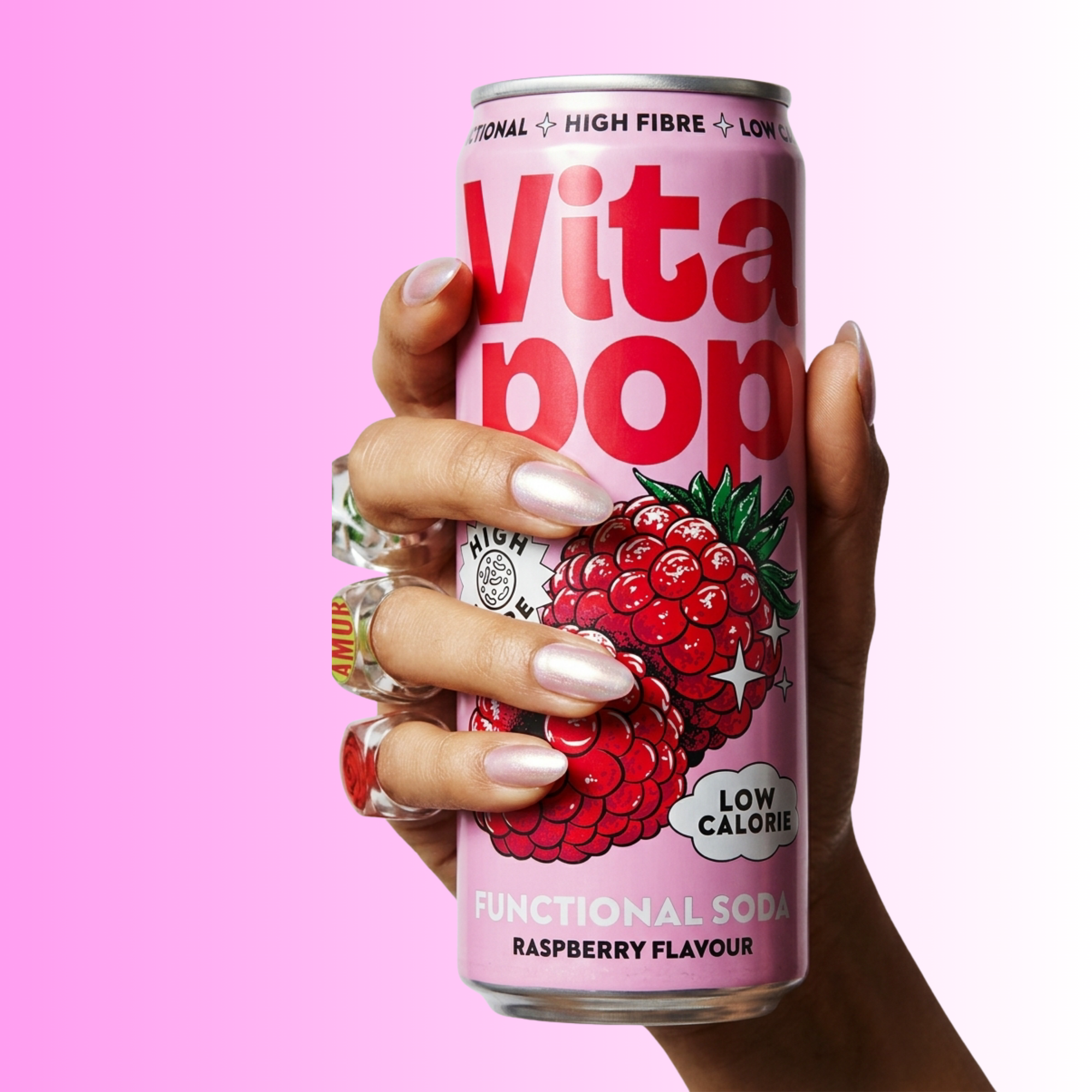Vita Pop Refresco Prebiótico de Frambuesa – 12 x 330 ml