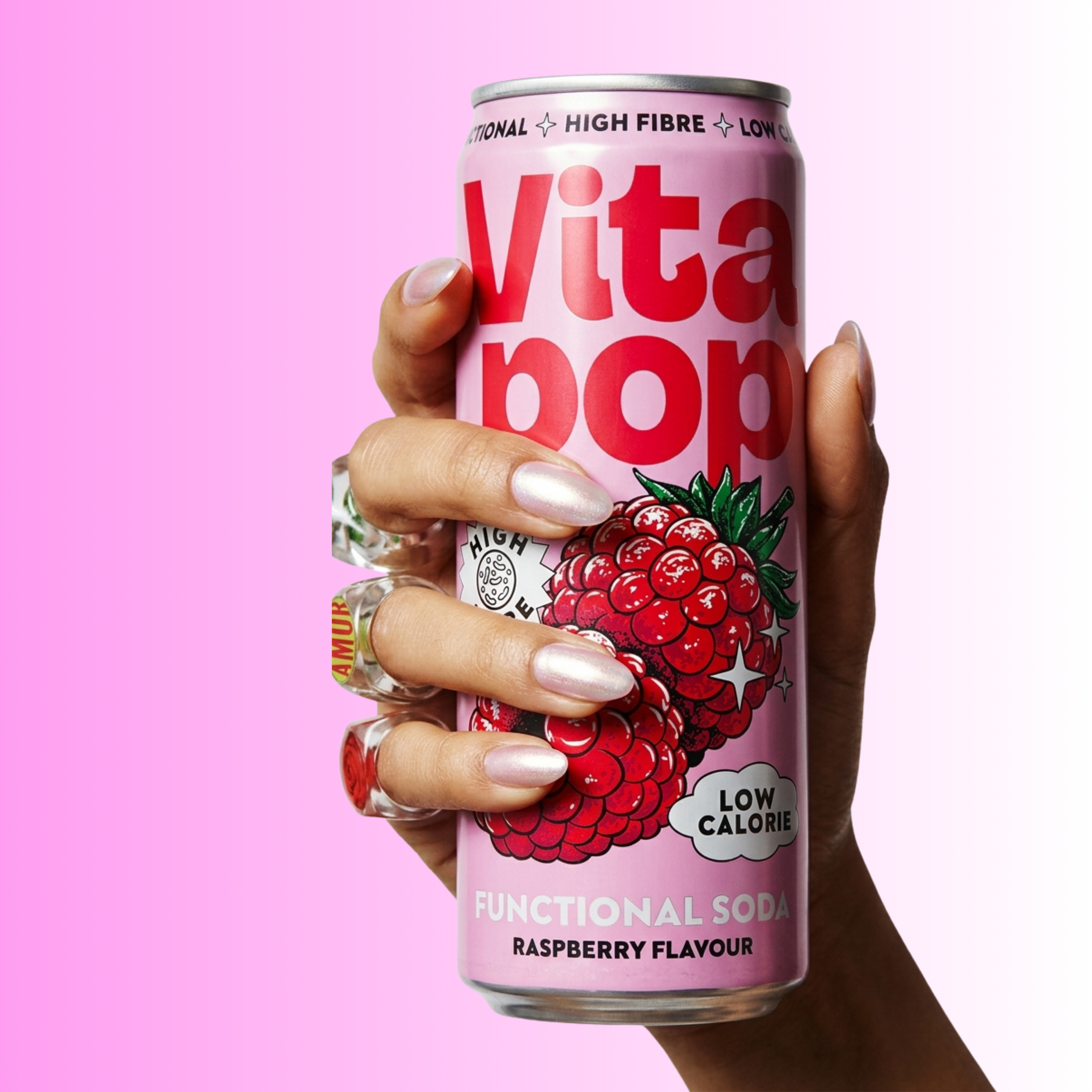 Vita Pop Refresco Prebiótico de Frambuesa – 12 x 330 ml